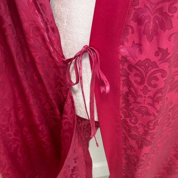 NK Imode Silk Blens Luxury Brand Elegant Pink Satin Robe Sz S/M - Picture 9 of 14